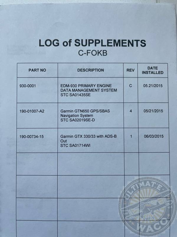 Waco YMF-5C C-FOKB document
